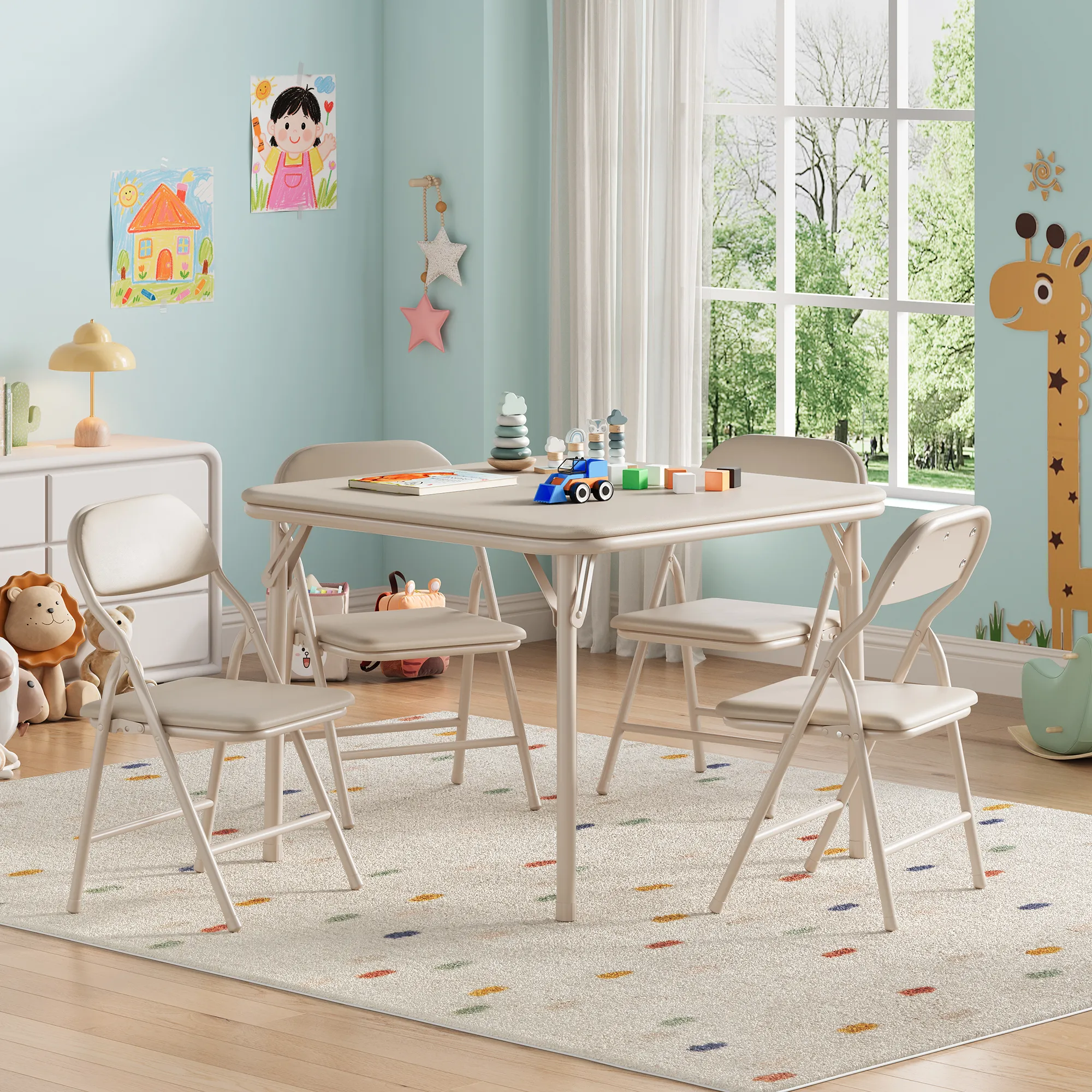 Kids 5-Piece Folding Table and Chair Set
